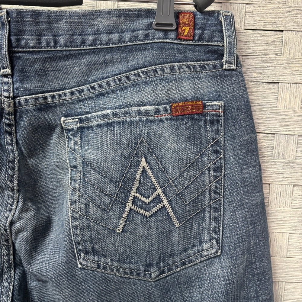 Vintage 7 For All Mankind‎ "A" Pocket Mens 36 Dark Wash Bootcut  Made USA - Picture 3 of 9